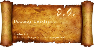 Dobosy Ovidiusz névjegykártya